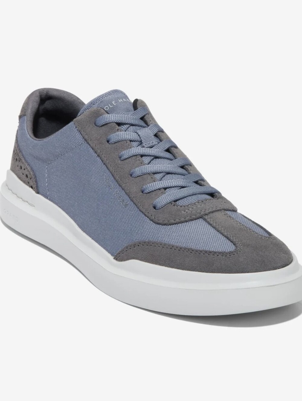 Cole Haan GrandPro Rally T-Toe Sneakers Grey/Blue Canvas Suede Men's Size 12